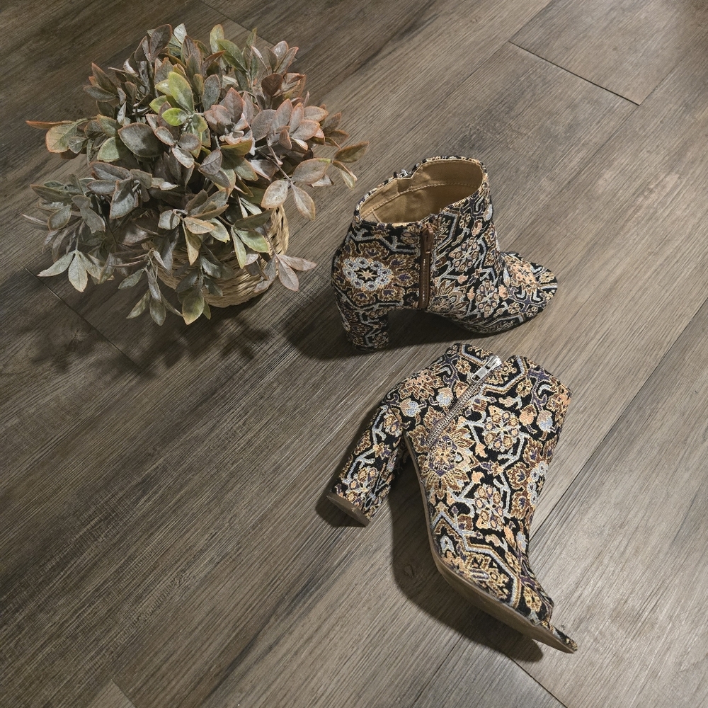 ▪︎Candies▪︎ Black and Print Ankle Boot